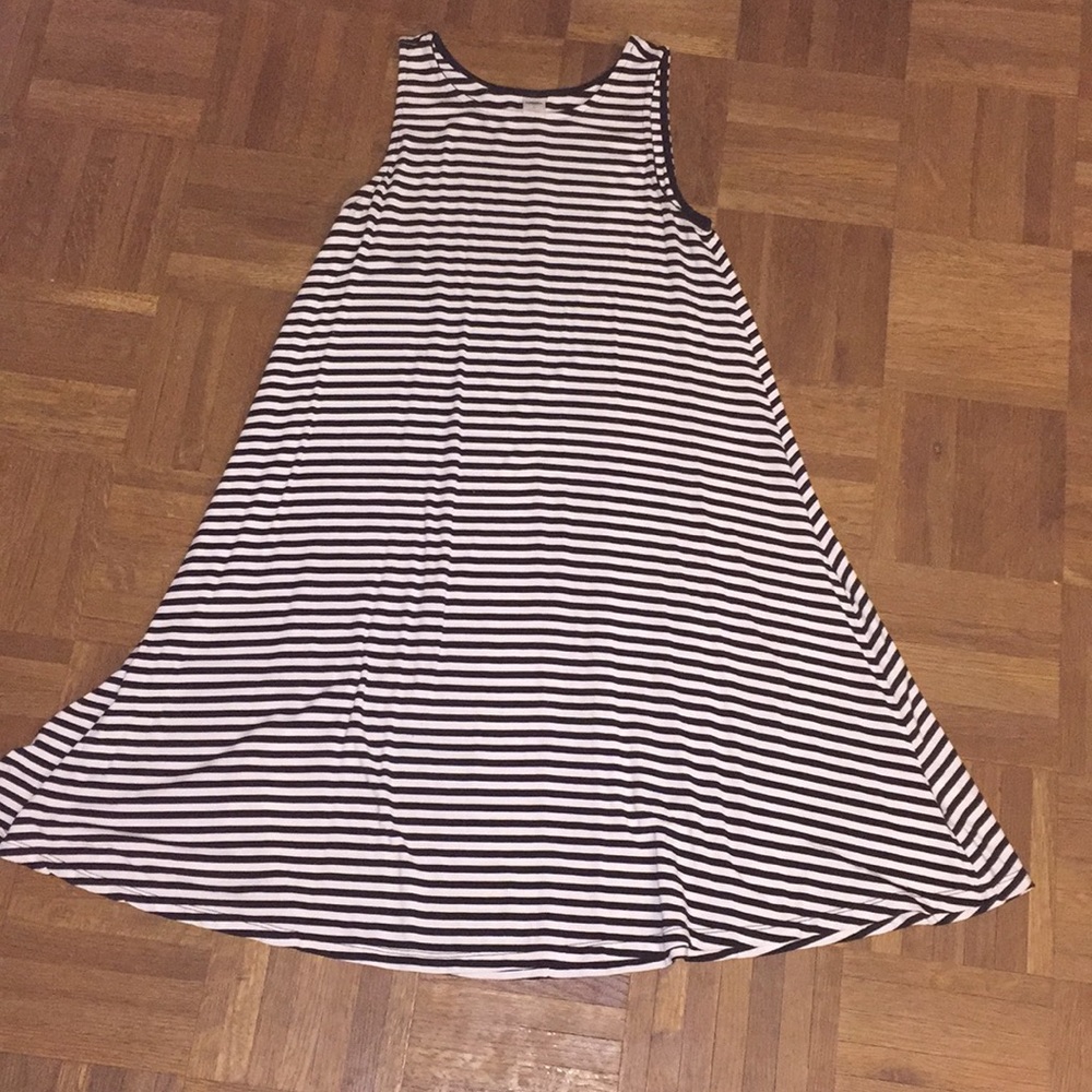 Black and white striped dress